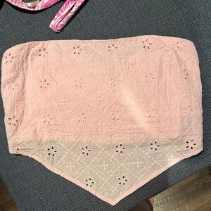 Hollister Pink Eyelet Bandana Tube Top